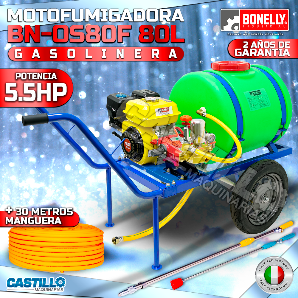 Motofumigadora Gasolinera 5.5HP | Tanque Incorporado 80L