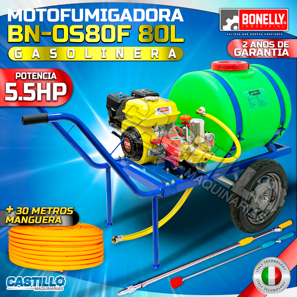 Motofumigadora Gasolinera 5.5HP | Tanque Incorporado 80L