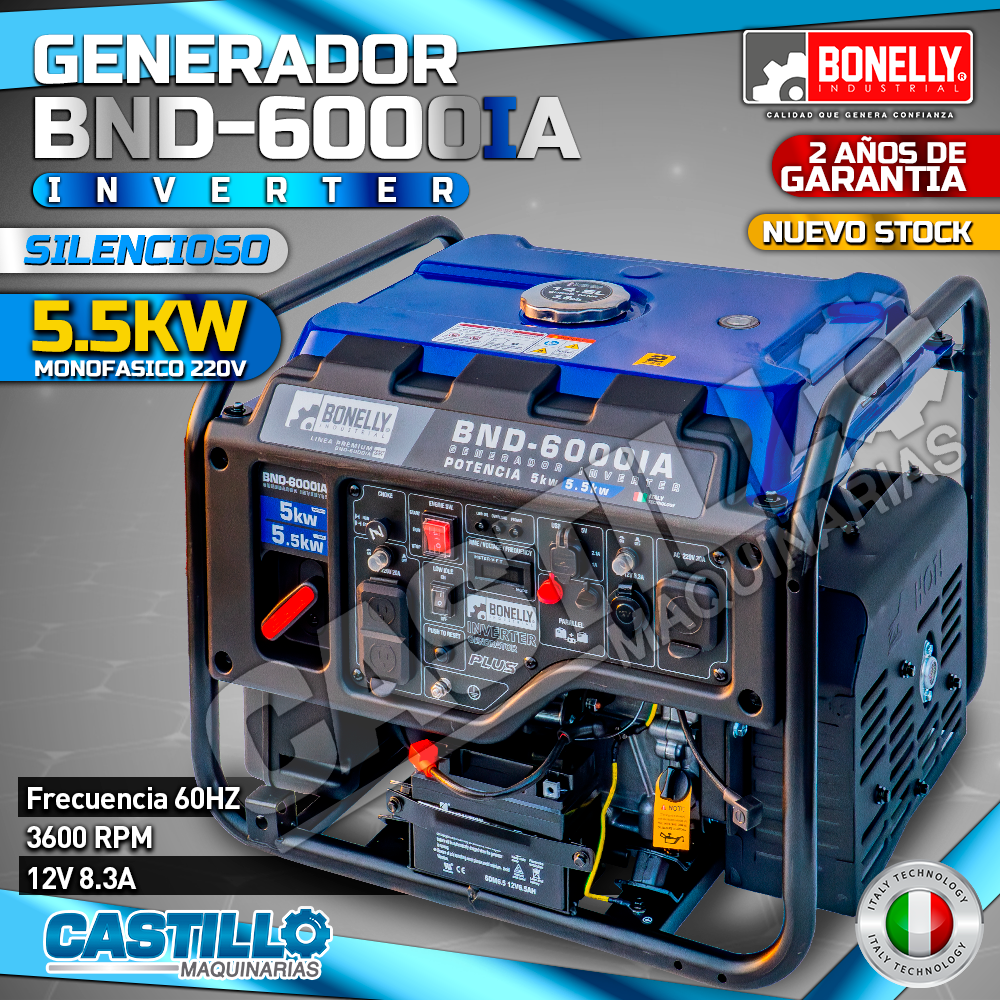 Generador Eléctrico | Gasolinero Bonelly BND-6000IA 5.5Kw