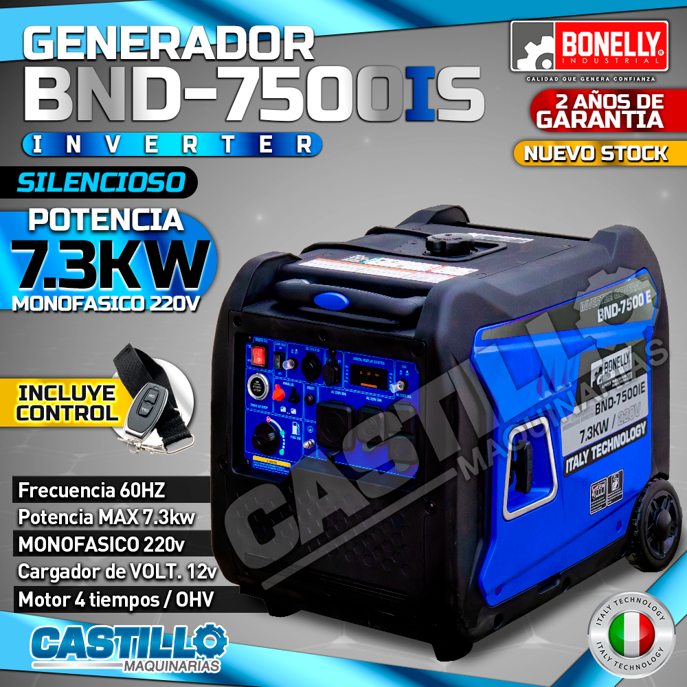Generador Eléctrico | Gasolinero Bonelly BND-7500IE 7.3Kw