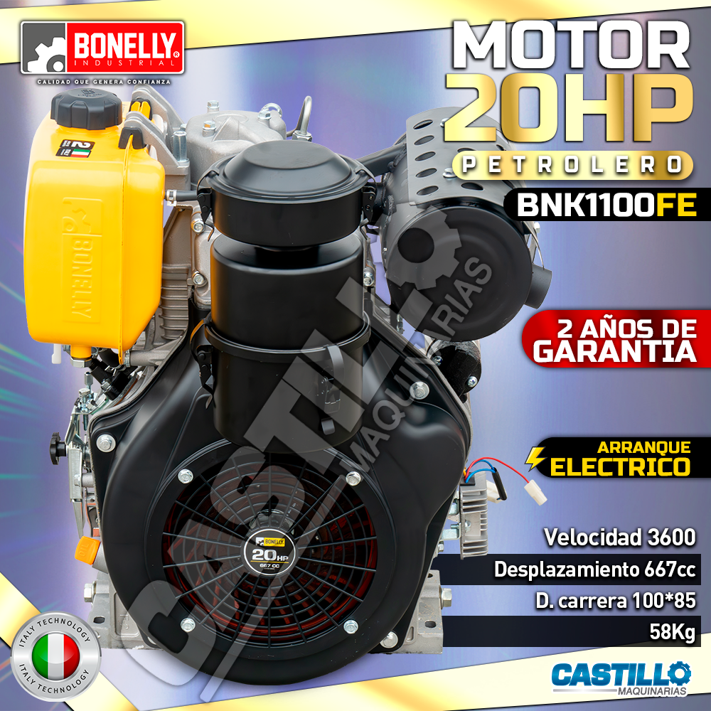 Motor Petrolero 20HP | BNK1100FE Arranque Eléctrico/Manual