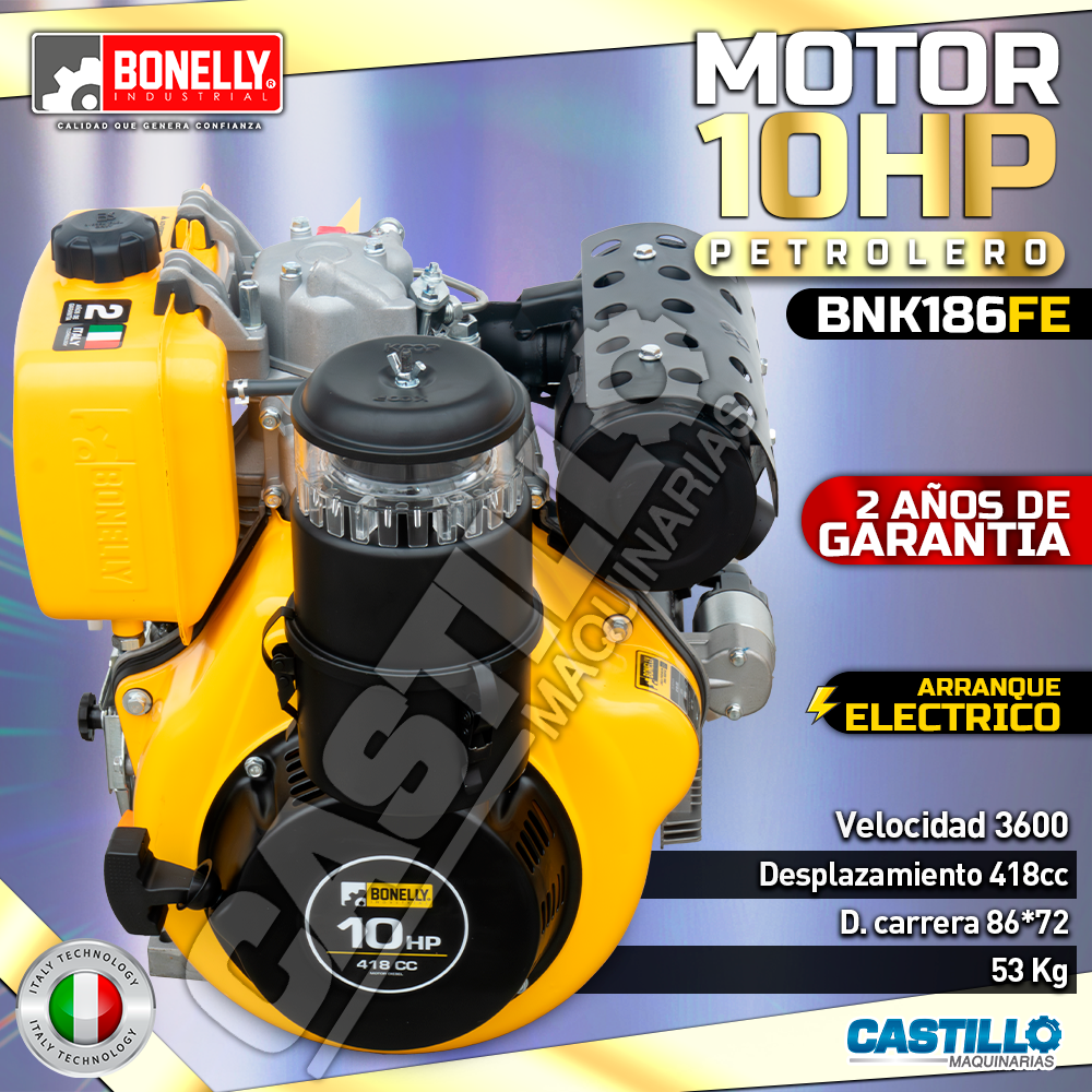 Motor Petrolero 10HP | BNK186FE Arranque Eléctrico/Manual
