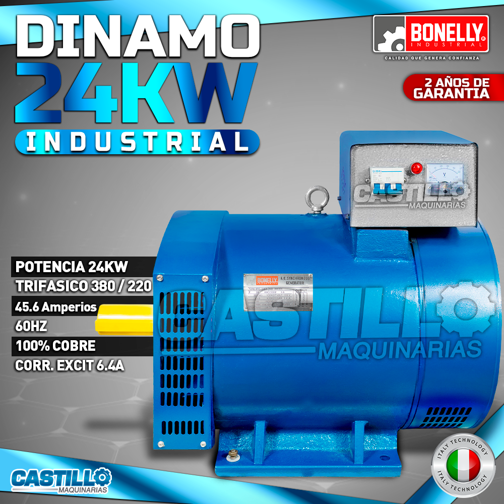 Dinamo Eléctrico Trifásico | Bonelly 24KW