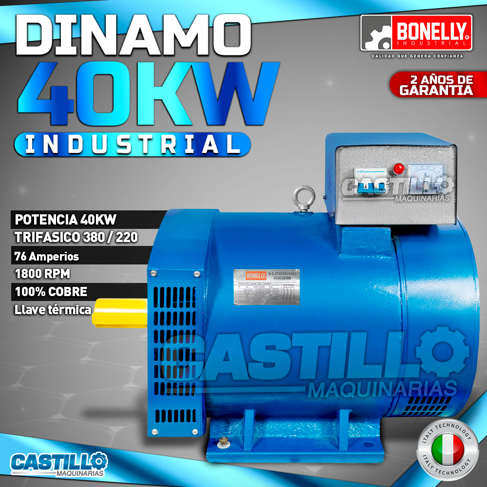 Dinamo Eléctrico Trifásico | Bonelly 40KW