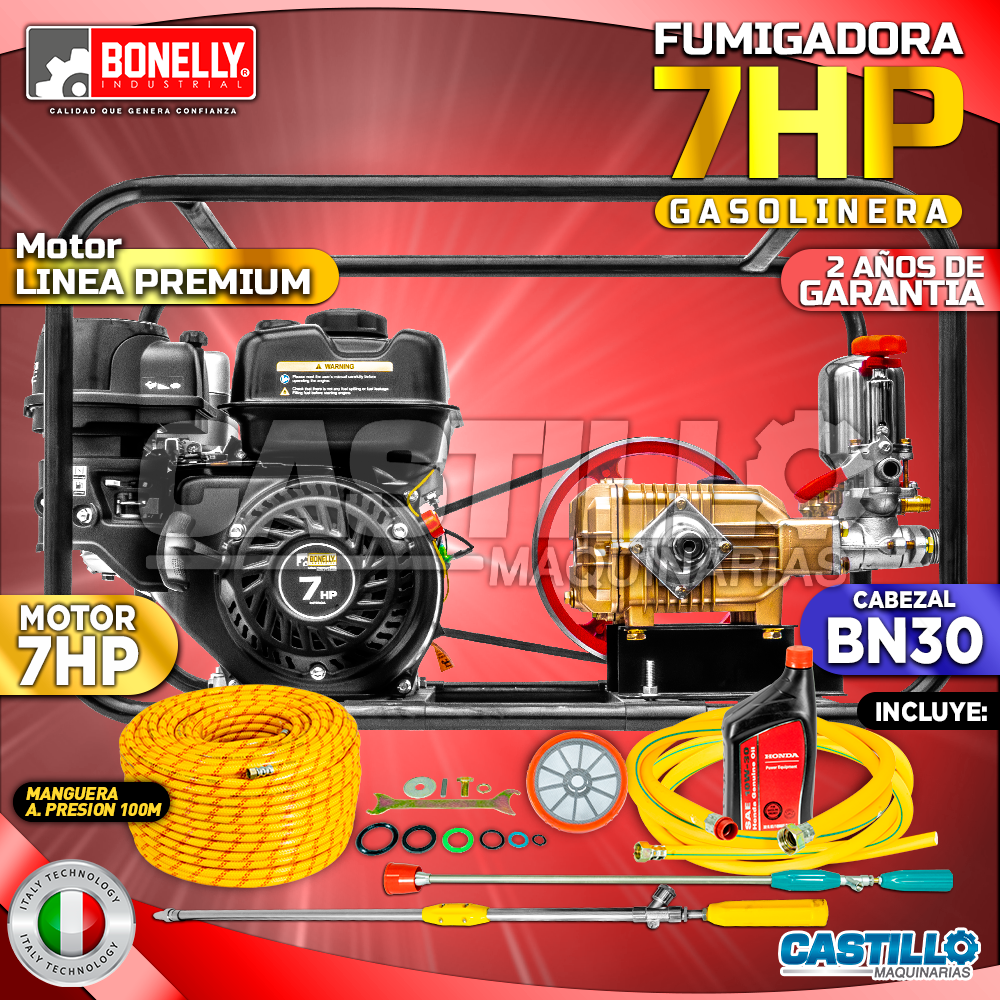 Motofumigadora Gasolinera | Motor 7HP - Cabezal BN30