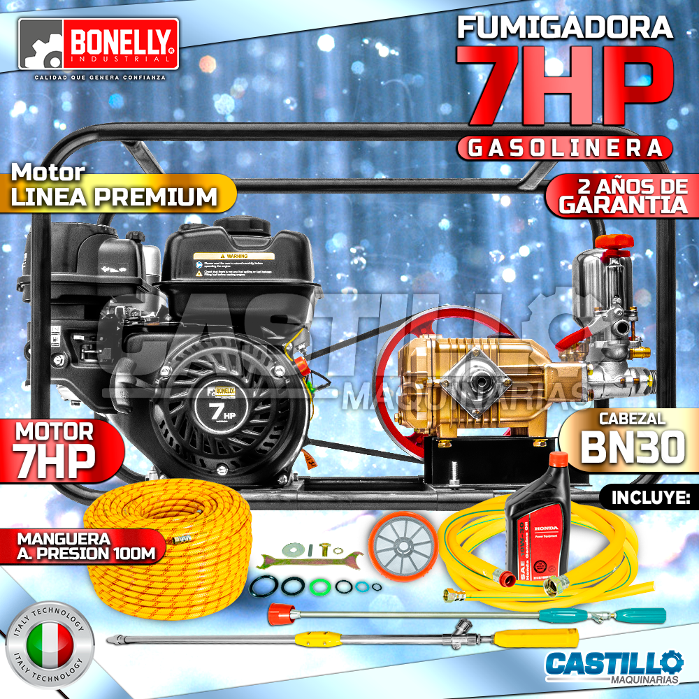 Motofumigadora Gasolinera | Motor 7HP - Cabezal BN30