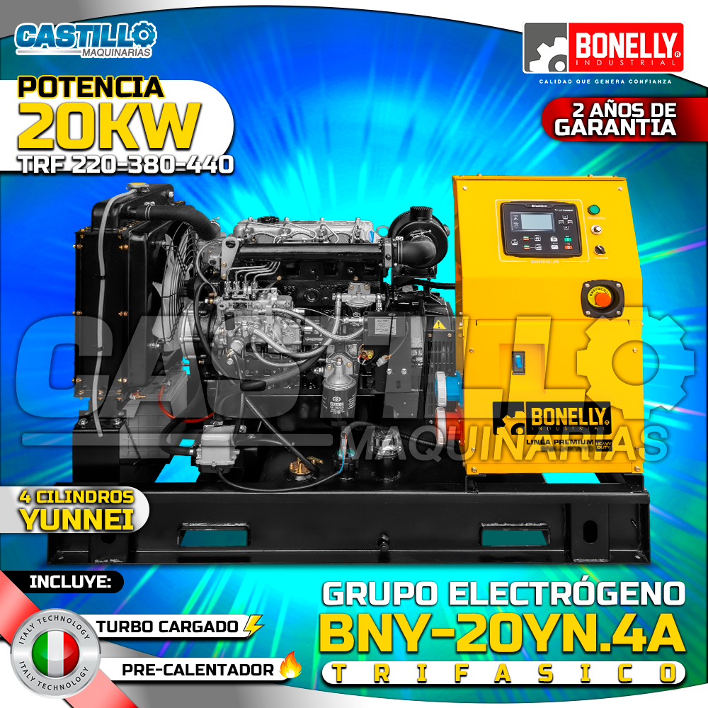 Grupo Electrógeno Abierto BNY-20YN.4A | 20KW Trifásico 220/380/440V