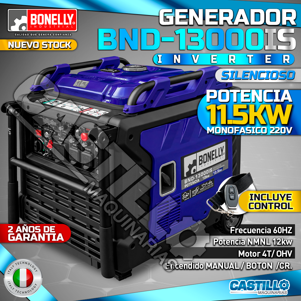 Generador Eléctrico | Gasolinero Bonelly BND-13000IS 11.5Kw