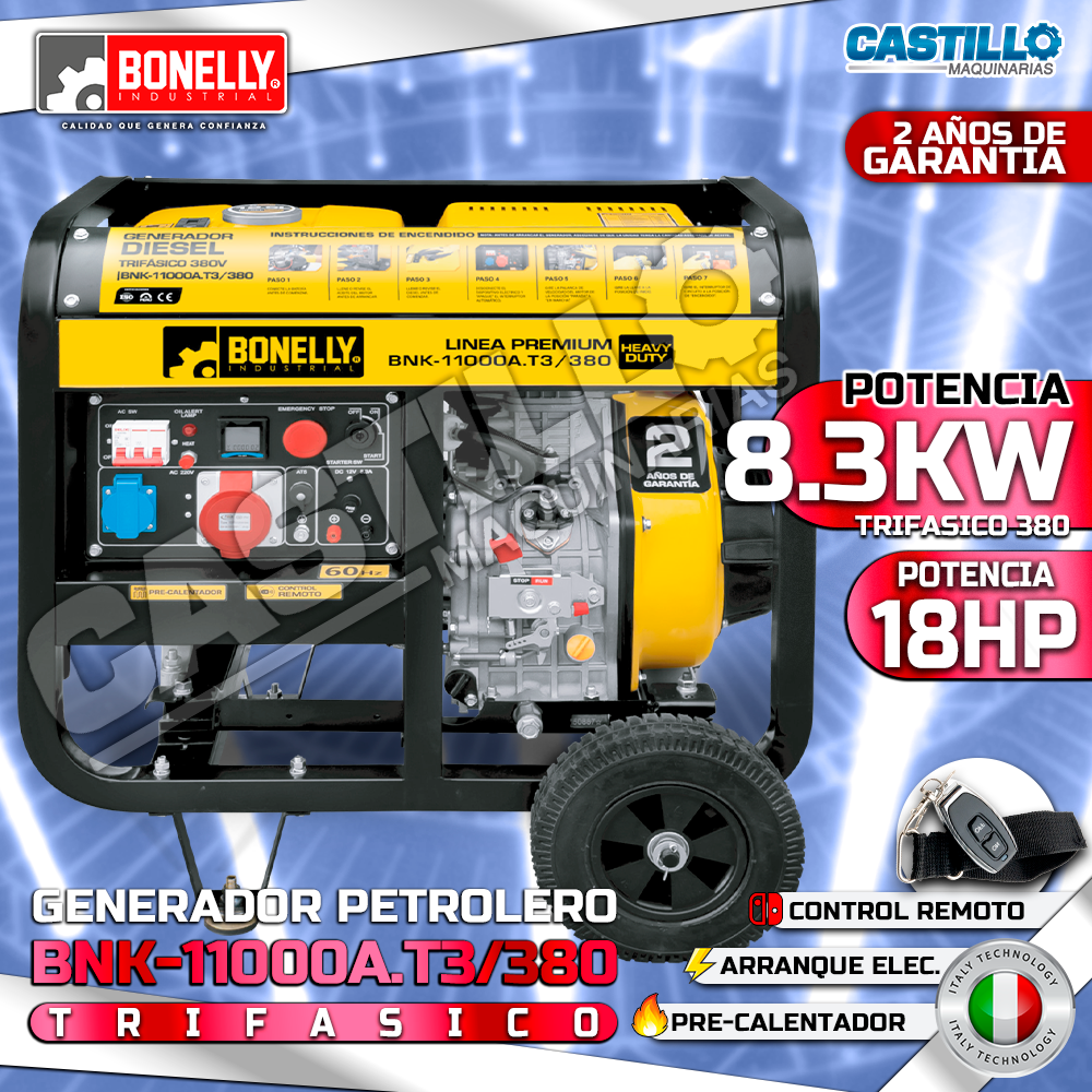 Generador Petrolero BNK-11000A.T3/380 | 8.3KW Trifásico 380V