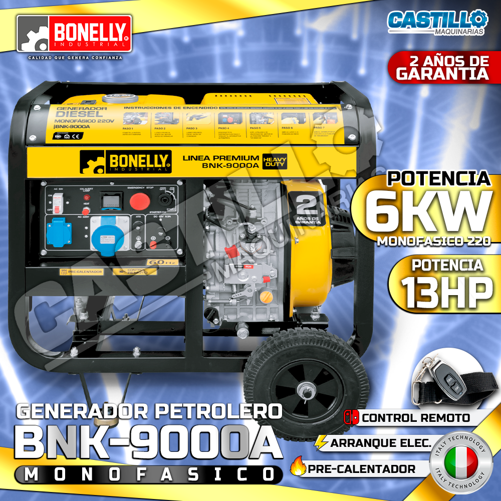 Generador Petrolero BNK-9000A | 6KW Monofásico 220V