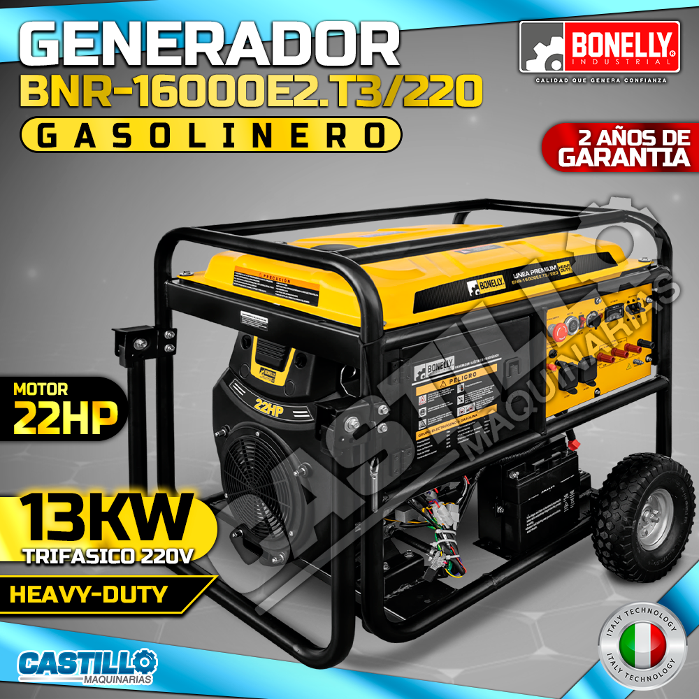 Generador Eléctrico | Gasolinero Bonelly BNR-16000E2.T3/220