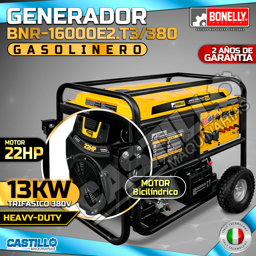 Generador Eléctrico | Gasolinero Bonelly BNR-16000E2.T3/380