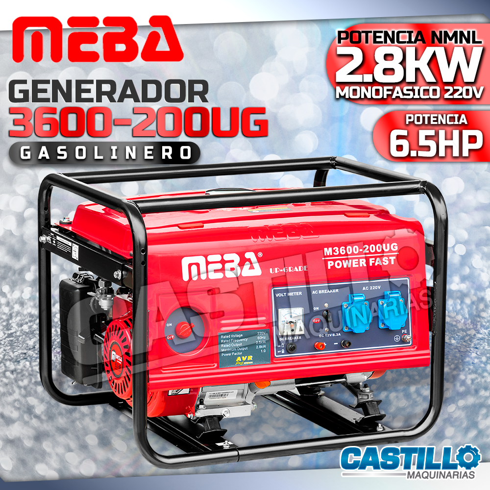 Generador Eléctrico | Gasolinero MEBA 3600-200UG 2.8KW