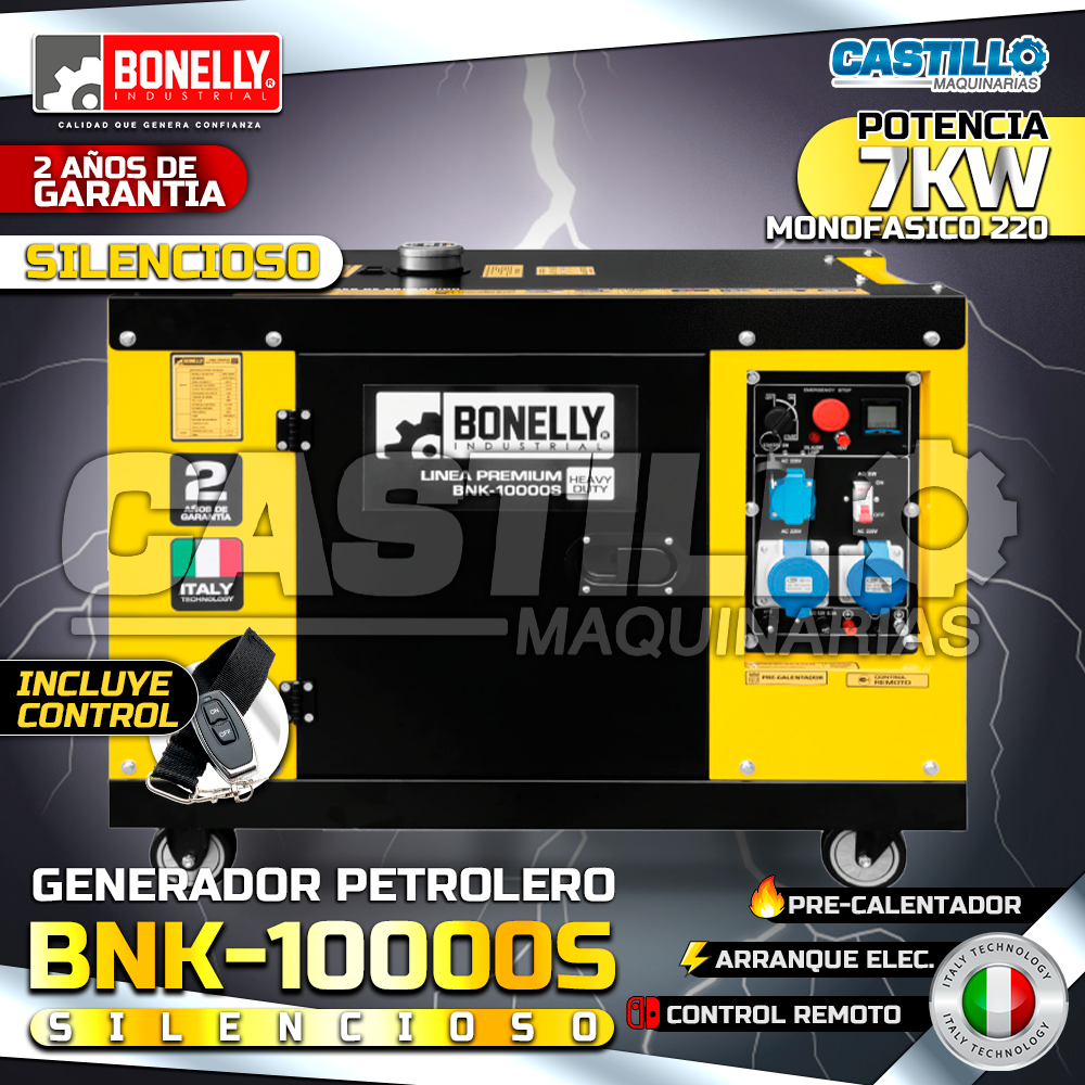 Generador Petrolero BNK10000S | 7KW Monofásico 220V