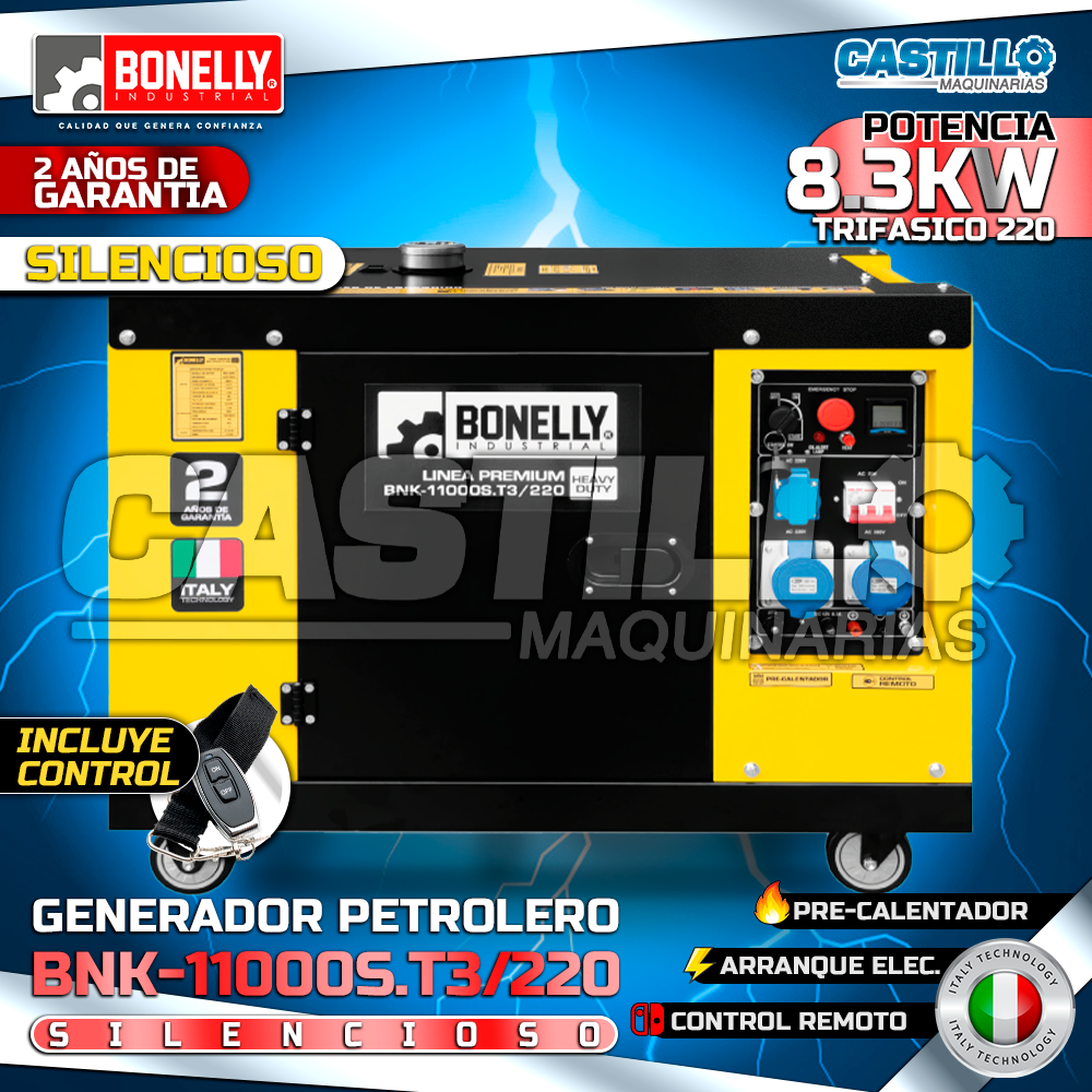 Generador Petrolero BNK11000S.T3-220 | 8.3KW Trifásico 220V