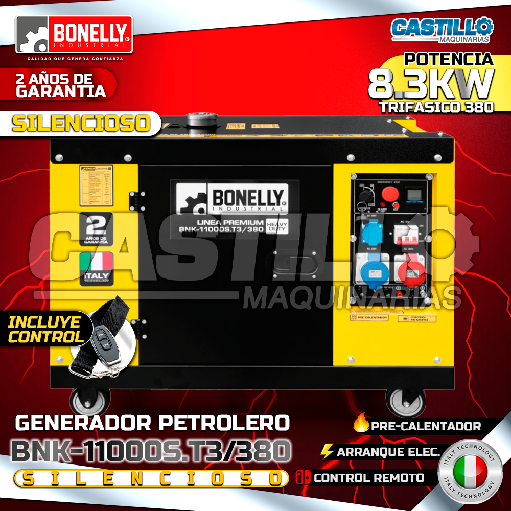 Generador Petrolero BNK11000S.T3-380 | 8.3KW Trifásico 380V