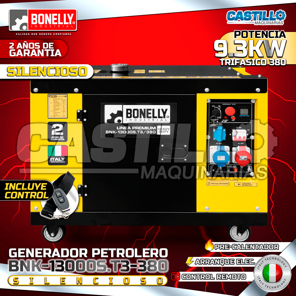 Generador Petrolero BNK13000S.T3-380 | 9KW Trifásico 380V