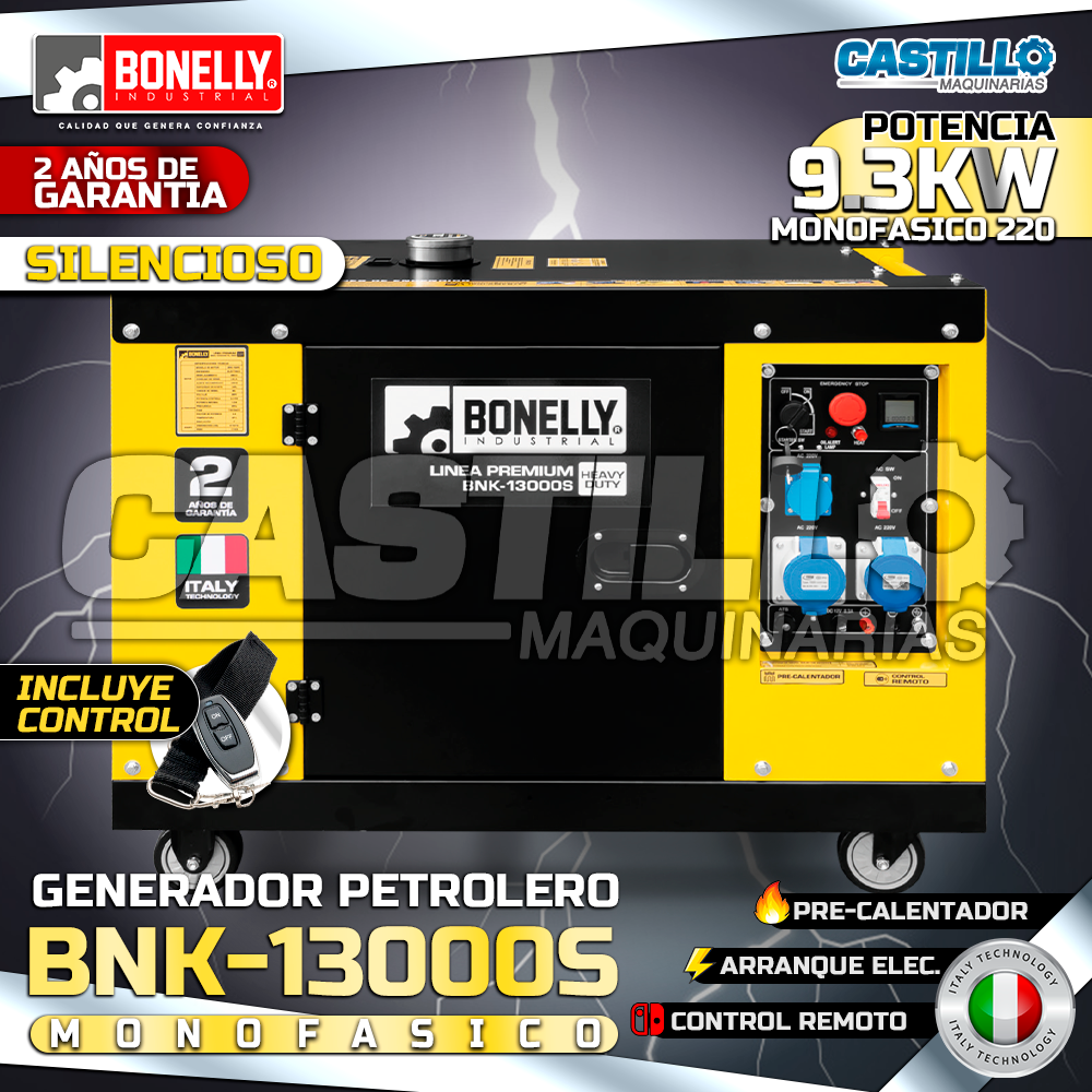 Generador Petrolero BNK13000S | 9.3KW Monofásico 220V