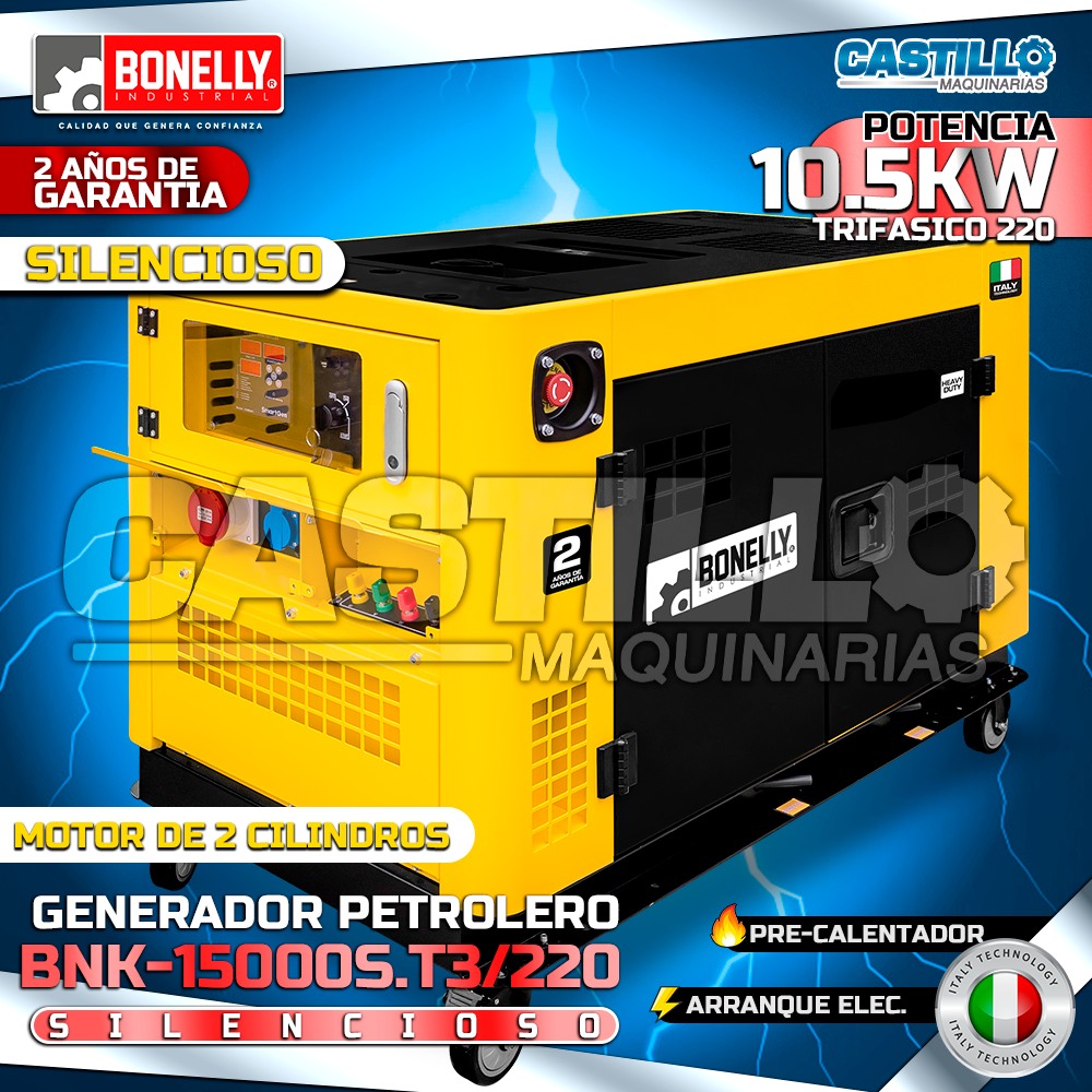Generador Petrolero BNK15000S2.T3-220 | 10.5KW Trifásico 220V