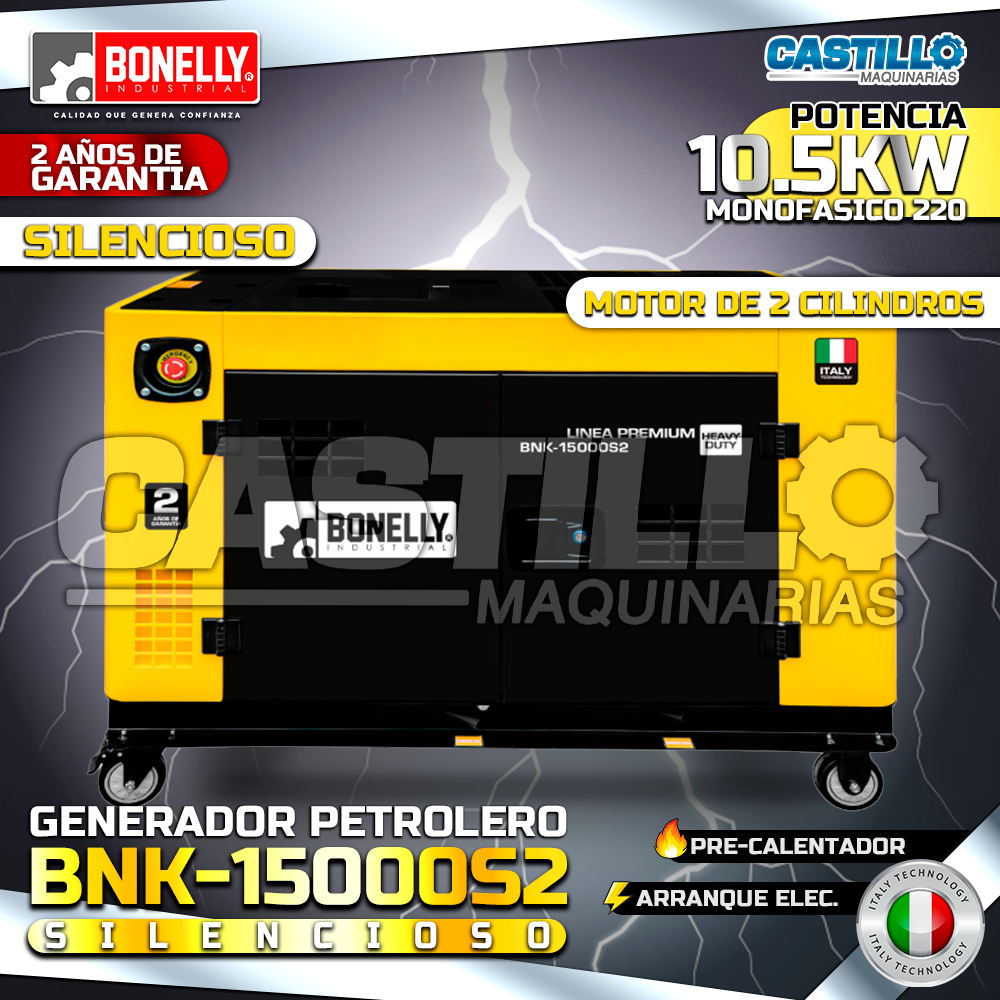 Generador Petrolero BNK15000S2 | 10.5KW Monofásico 220V