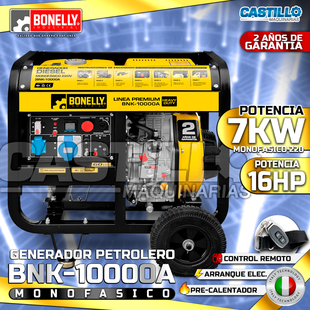 Generador Petrolero BNK-10000A | 7KW Monofásico 220V