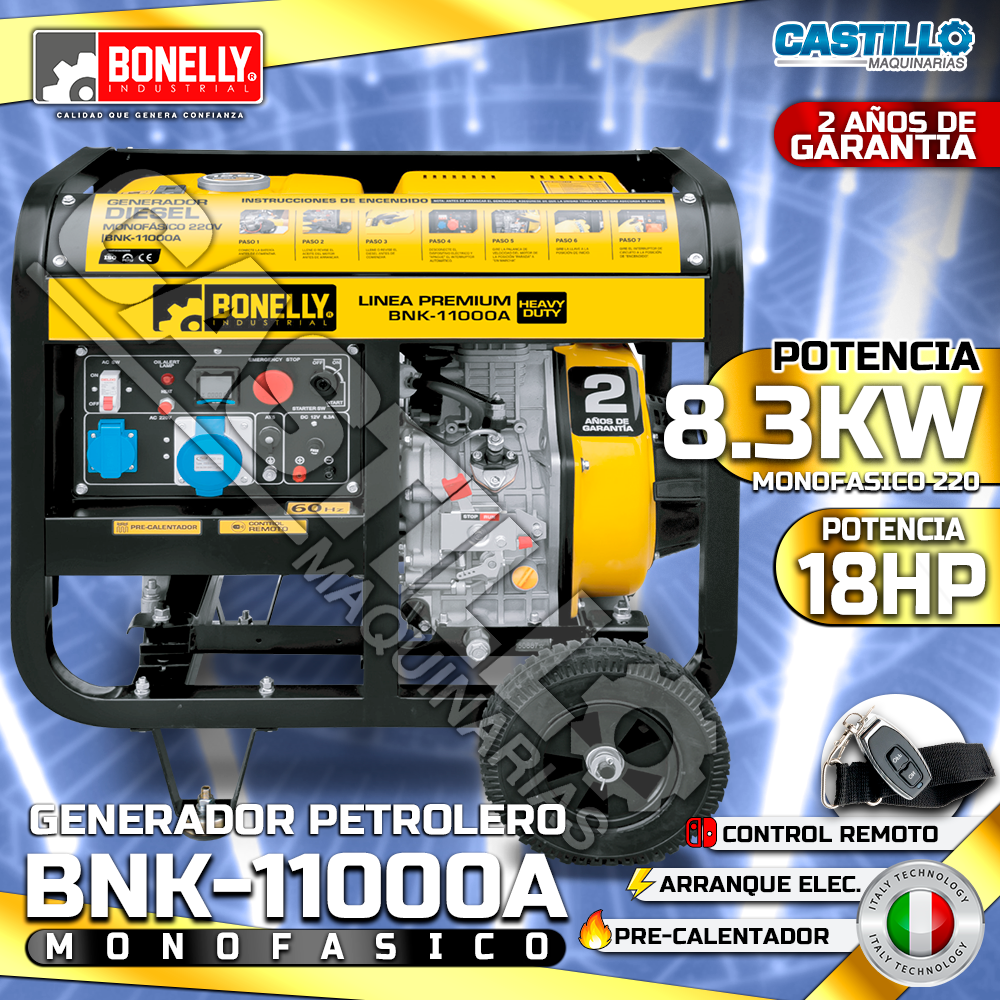 Generador Petrolero BNK-11000A | 8.3KW Monofásico 220V