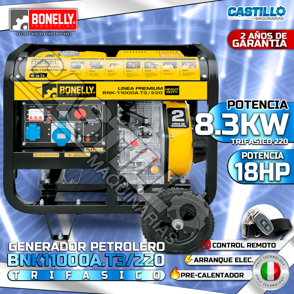 Generador Petrolero BNK-11000A.T3/220 | 8.3KW Trifásico 220V