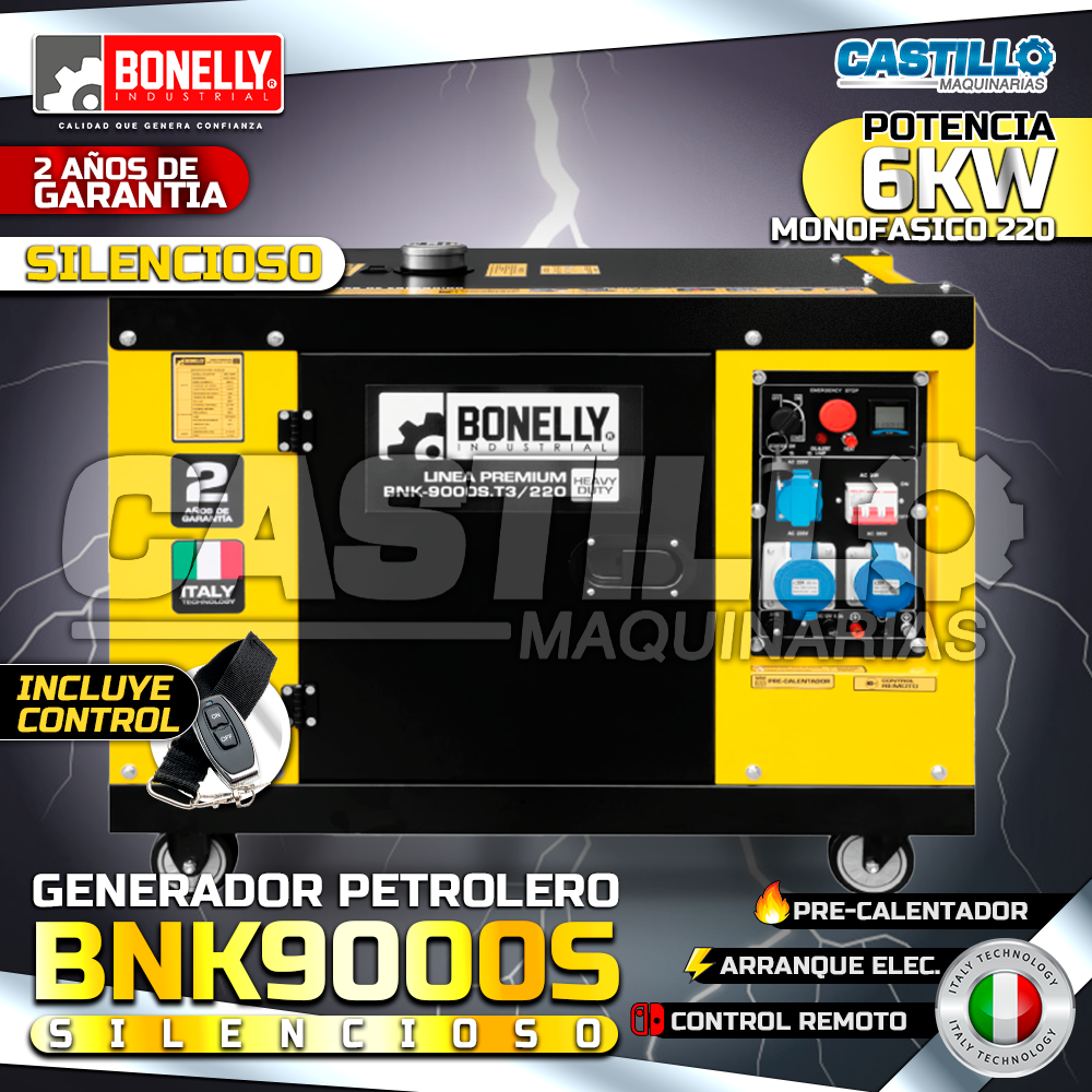 Generador Petrolero BNK9000S | 6KW Monofásico 220V