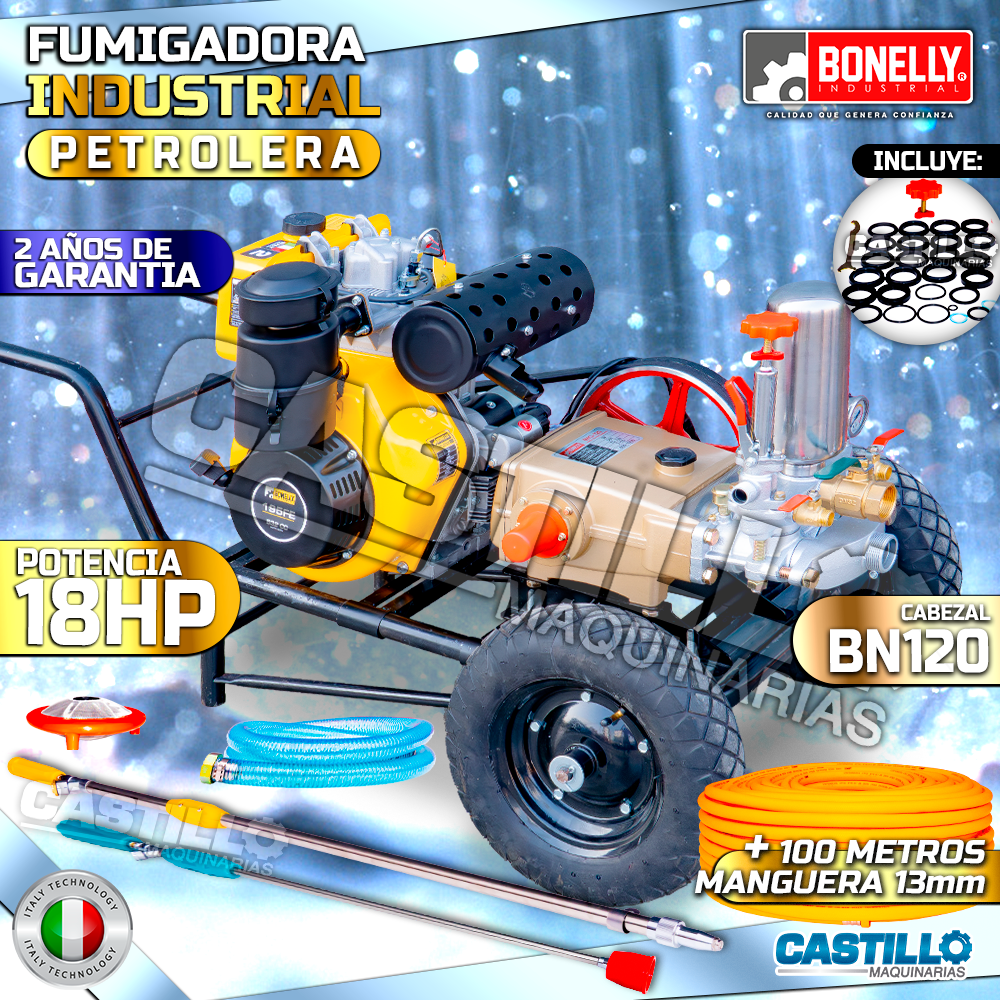 Motofumigadora Petrolera 18HP BN120 | Motor 195FE Diésel