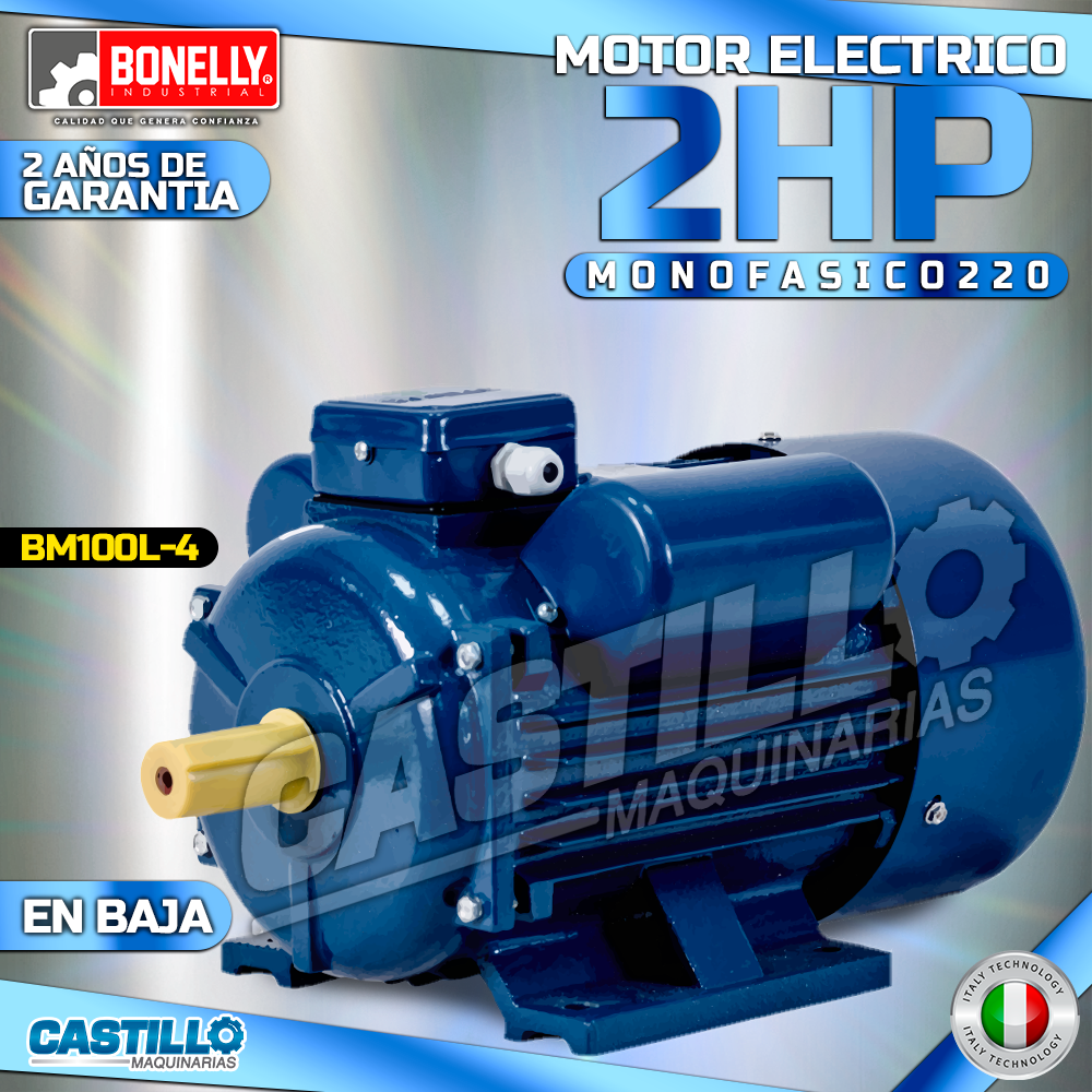 Motor Eléctrico 2HP | Monofásico 220 en Baja