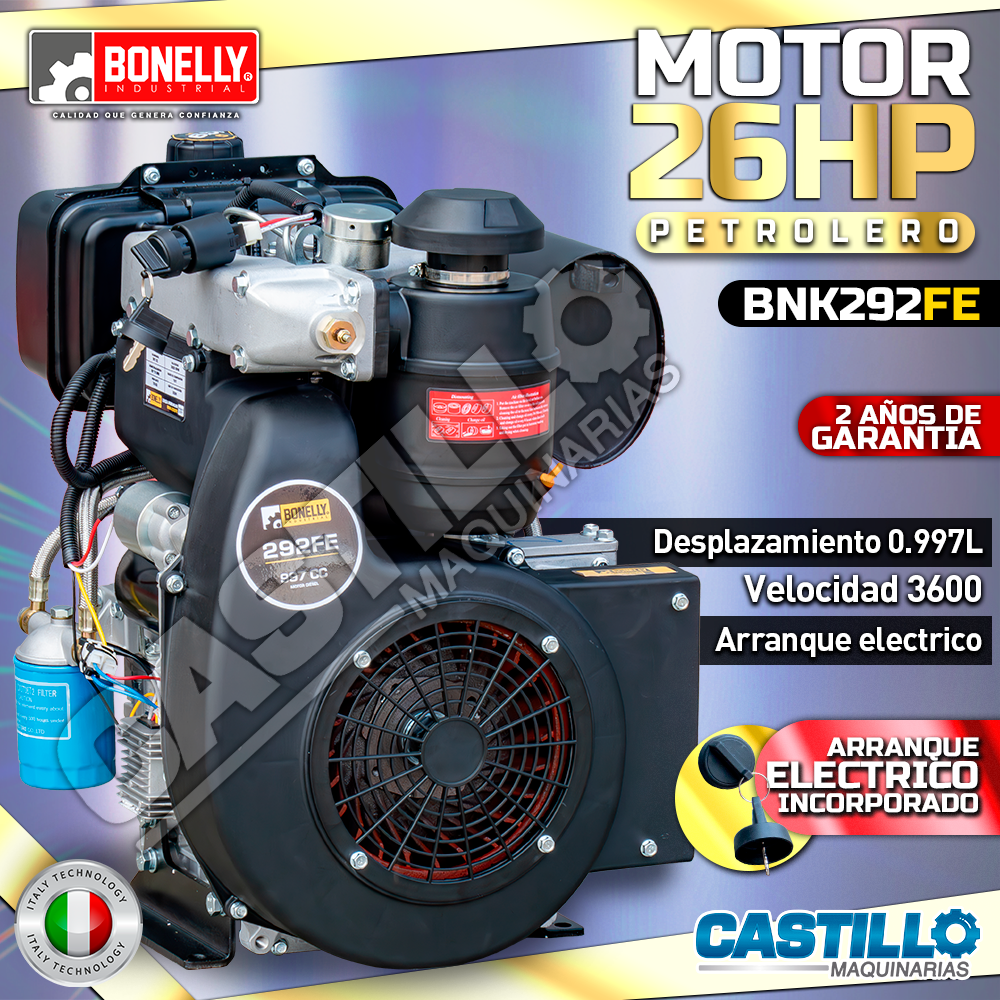 Motor Petrolero 26HP | BNK292FE Arranque Eléctrico/Manual