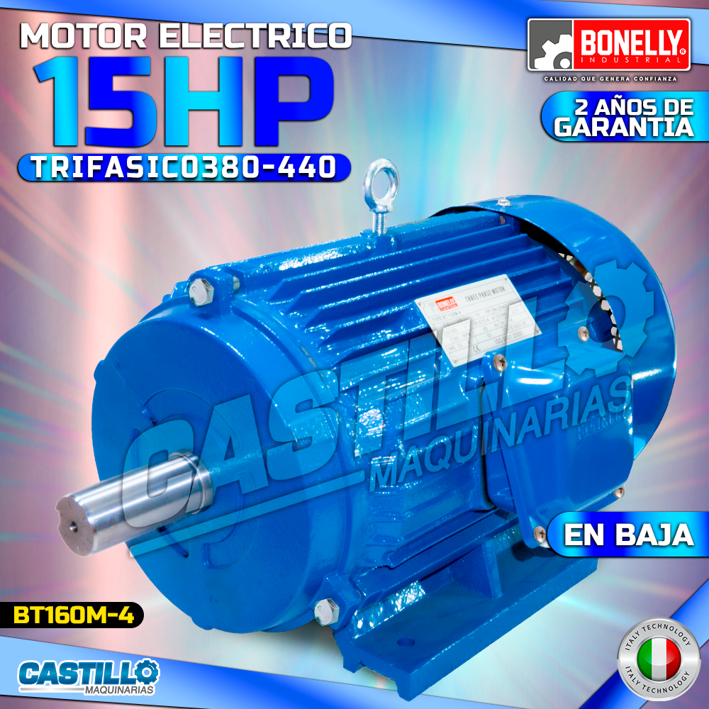 Motor Eléctrico 15HP | Trifásico 380 / 440 en Baja