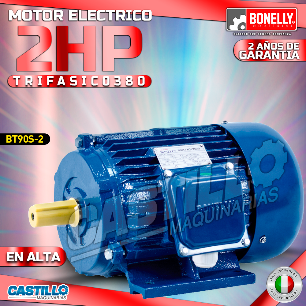 Motor Eléctrico 2HP | Trifásico 380 en Alta