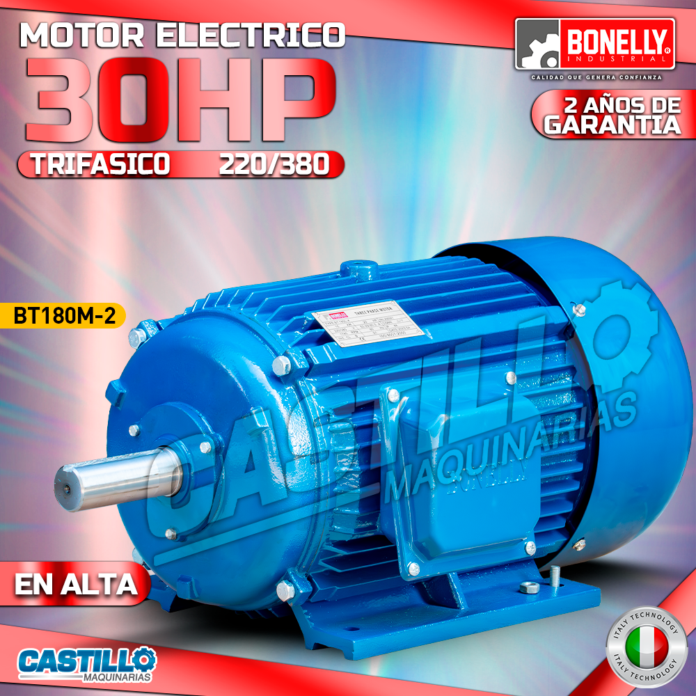 Motor Eléctrico 30HP | Trifásico 220 / 380 en Alta