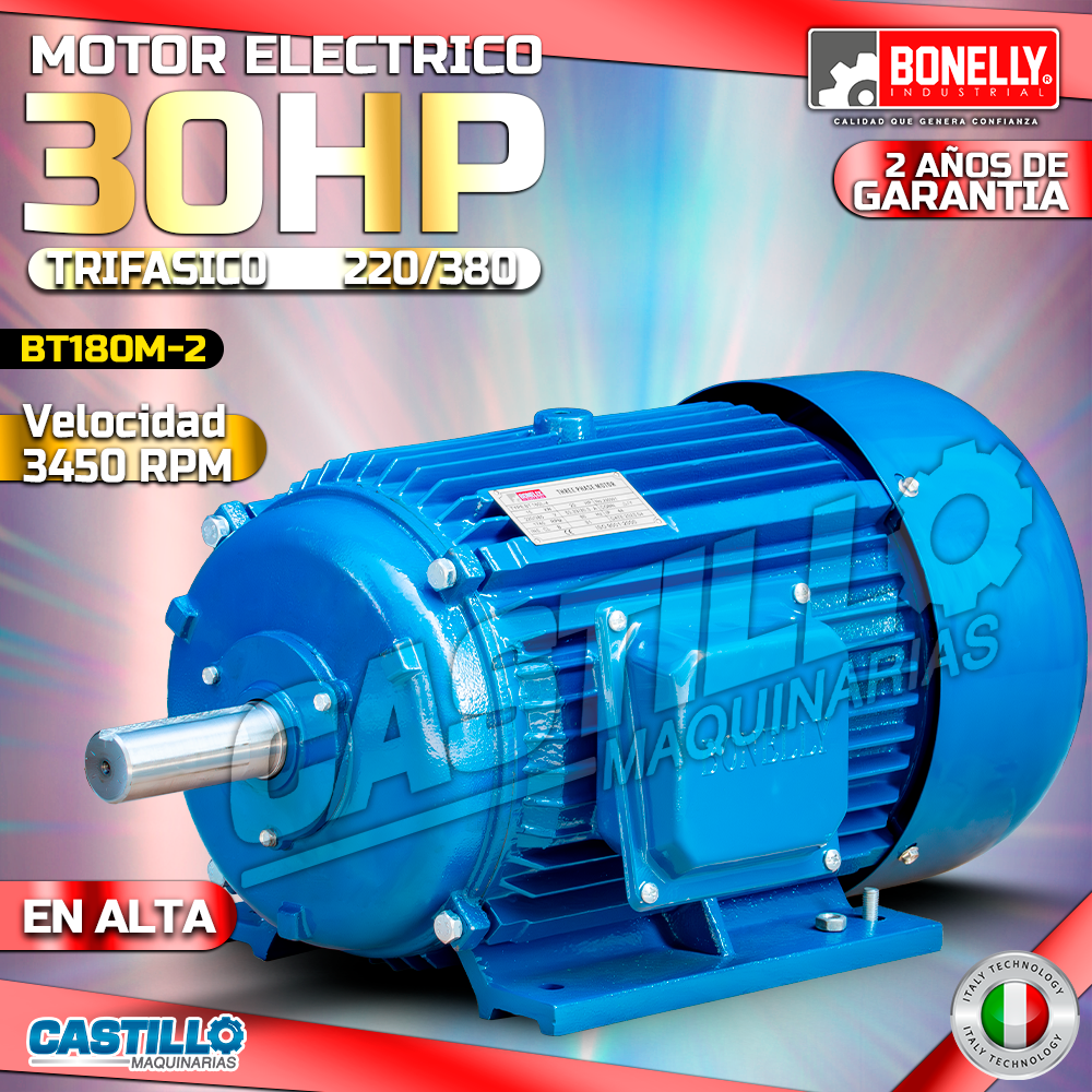 Motor Eléctrico 30HP | Trifásico 380 en Alta