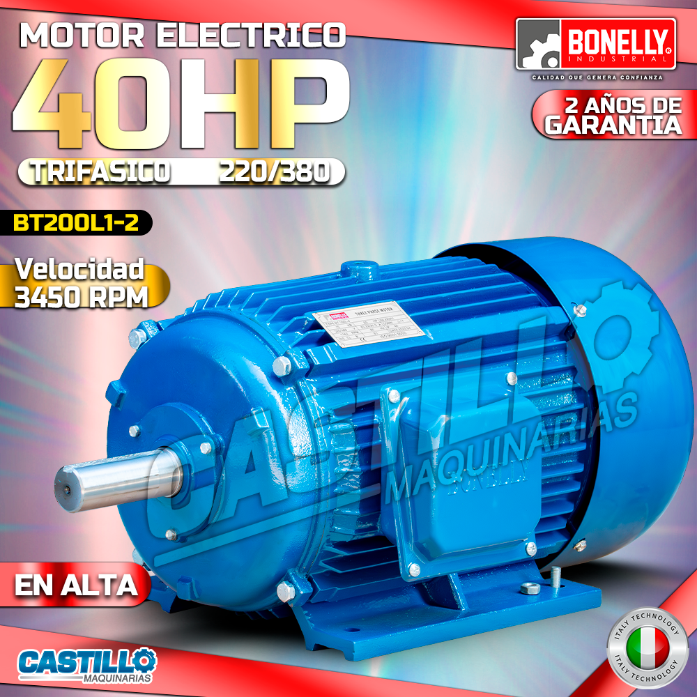Motor Eléctrico 40HP | Trifásico 380 en Alta