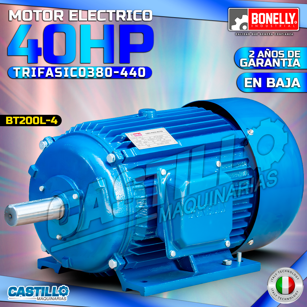 Motor Eléctrico 40HP | Trifásico 380 / 440 en Baja