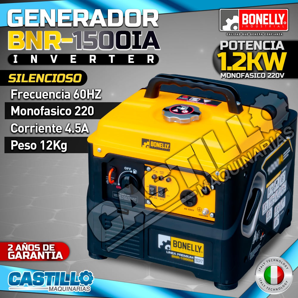 Generador INVERTER | Gasolinero Bonelly BNR-1500IA   SILENCIOSO