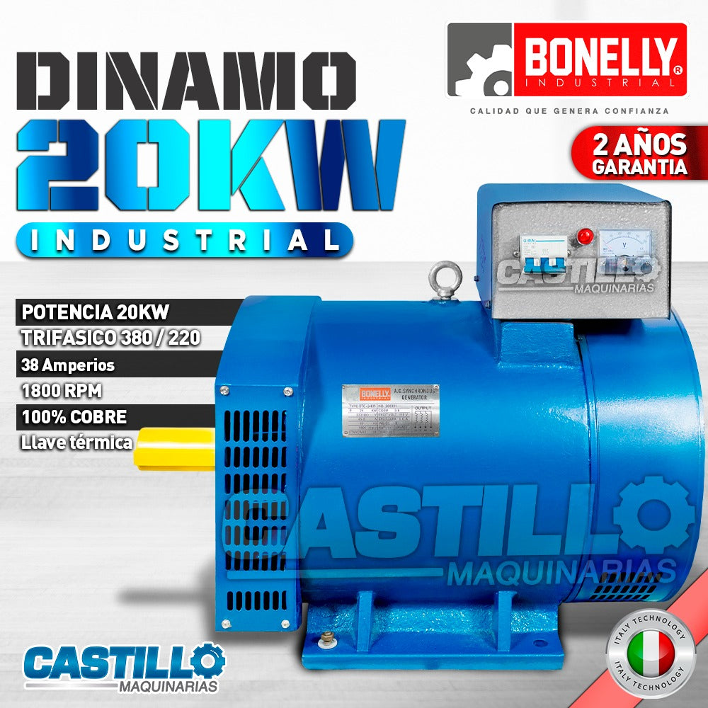 Dinamo Eléctrico Trifásico | Bonelly 20KW