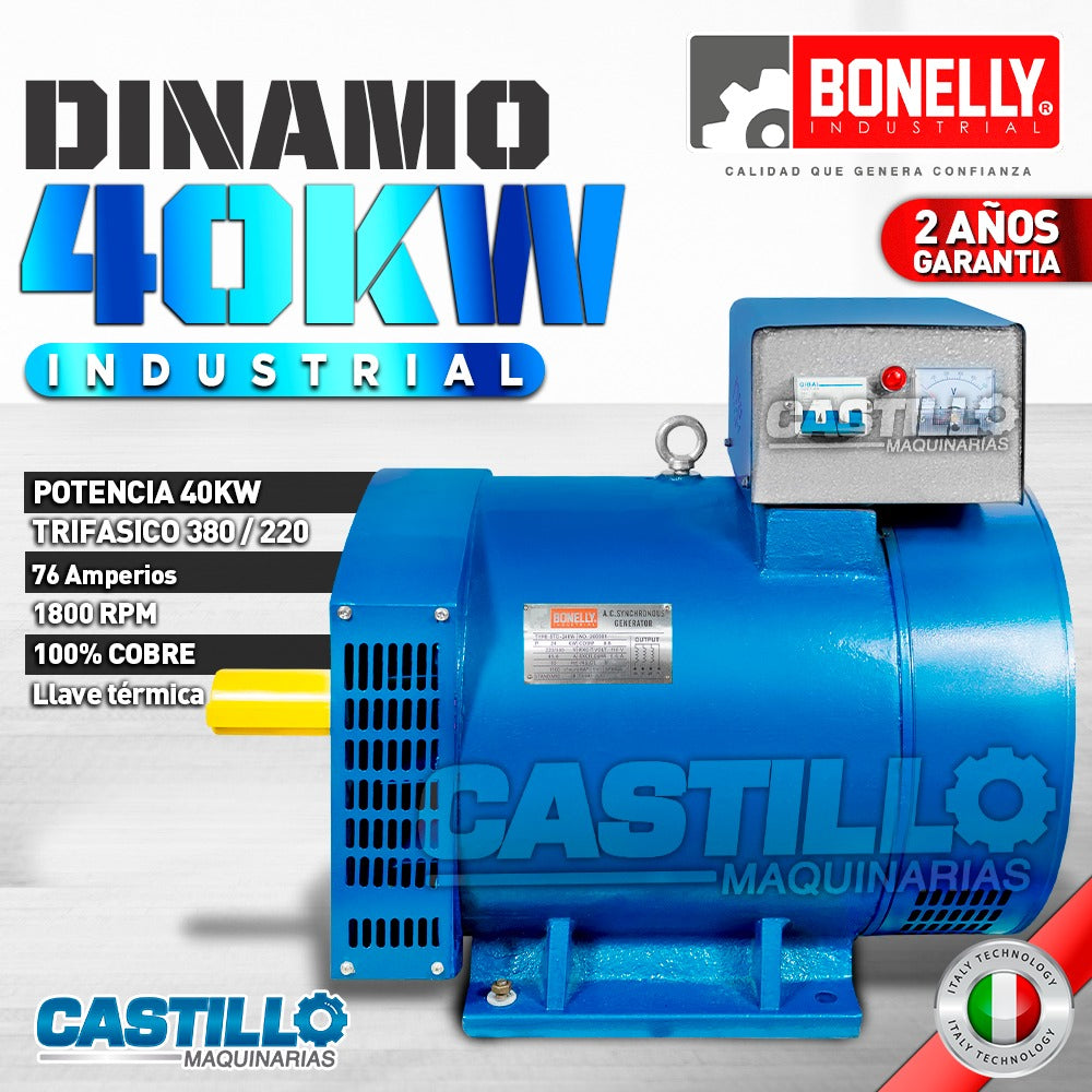Dinamo Eléctrico Trifásico | Bonelly 40KW