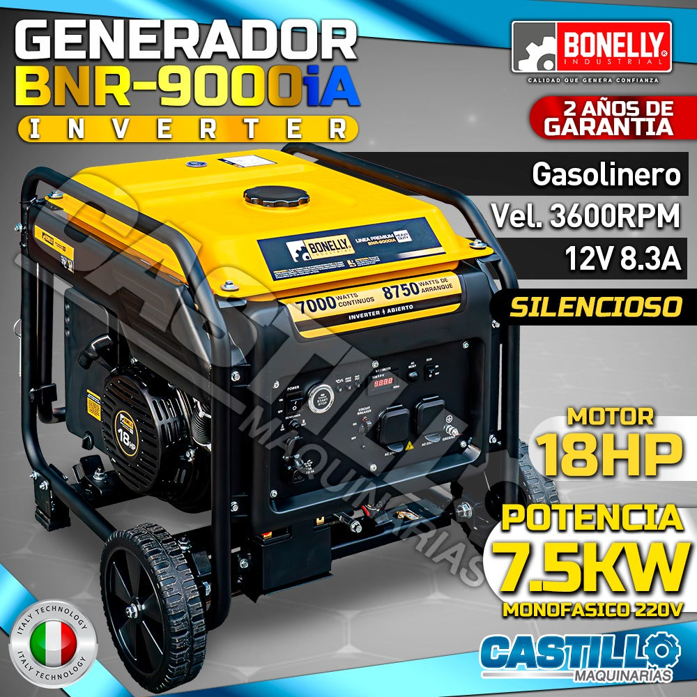 Generador INVERTE | Gasolinero Bonelly BNR-9000IA