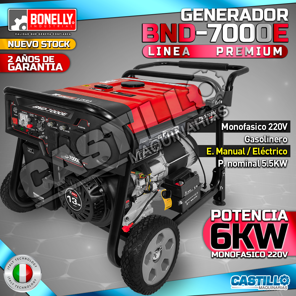 Generador Eléctrico | Gasolinero Bonelly BND-7000E 6Kw