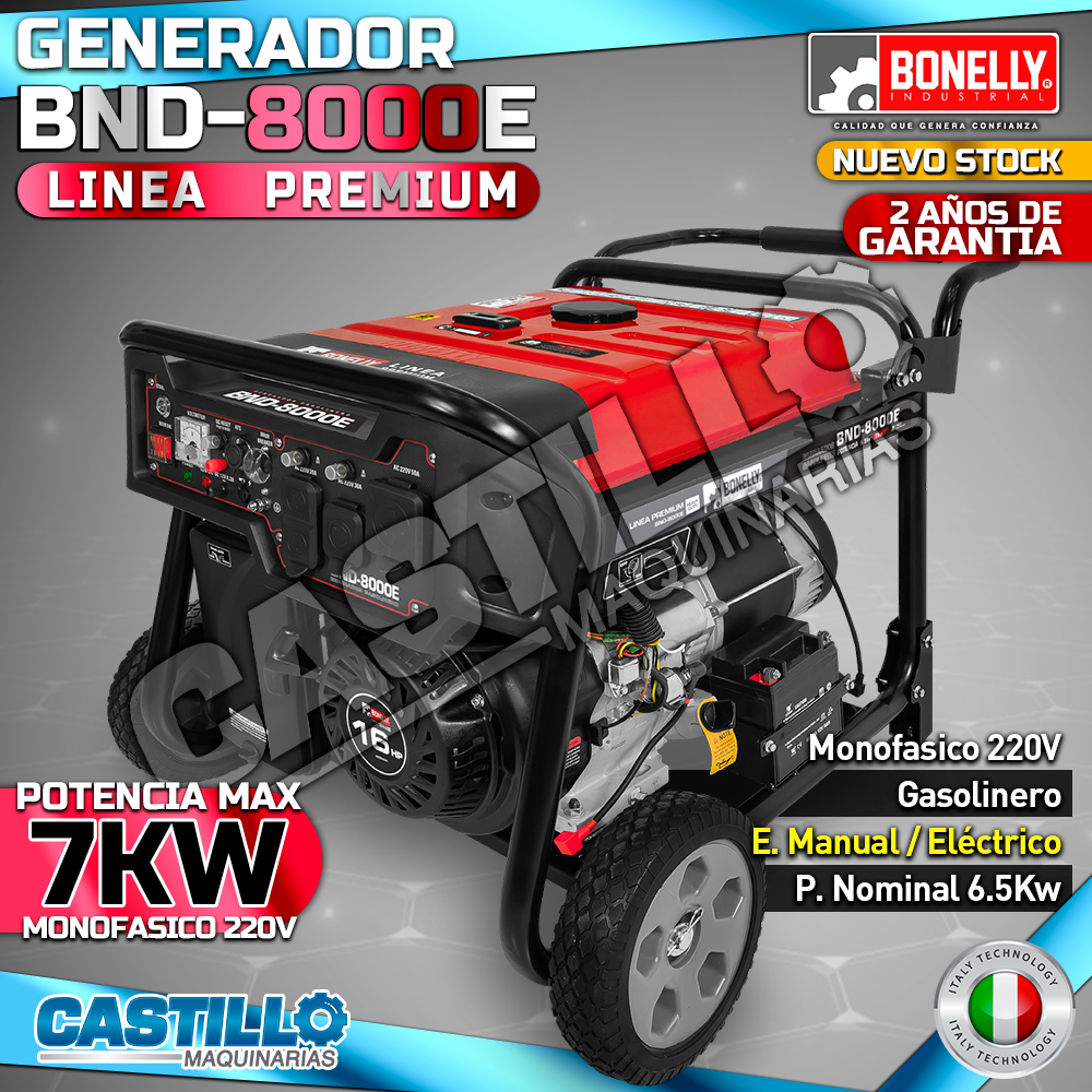 Generador Eléctrico | Gasolinero Bonelly BND-8000E 7Kw