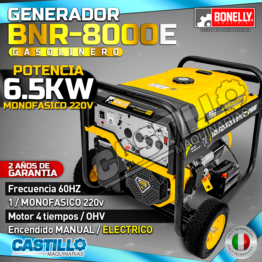 Generador Eléctrico | Gasolinero Bonelly BNR-8000E