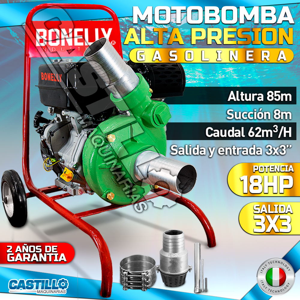 Motobomba Alta Presión Gasolinera | 18HP Bonelly
