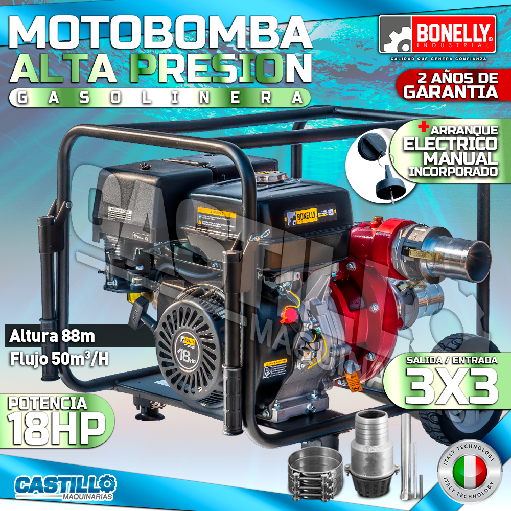 Motobomba 3x3 Alta Presión 18HP | Bonelly Gasolinera