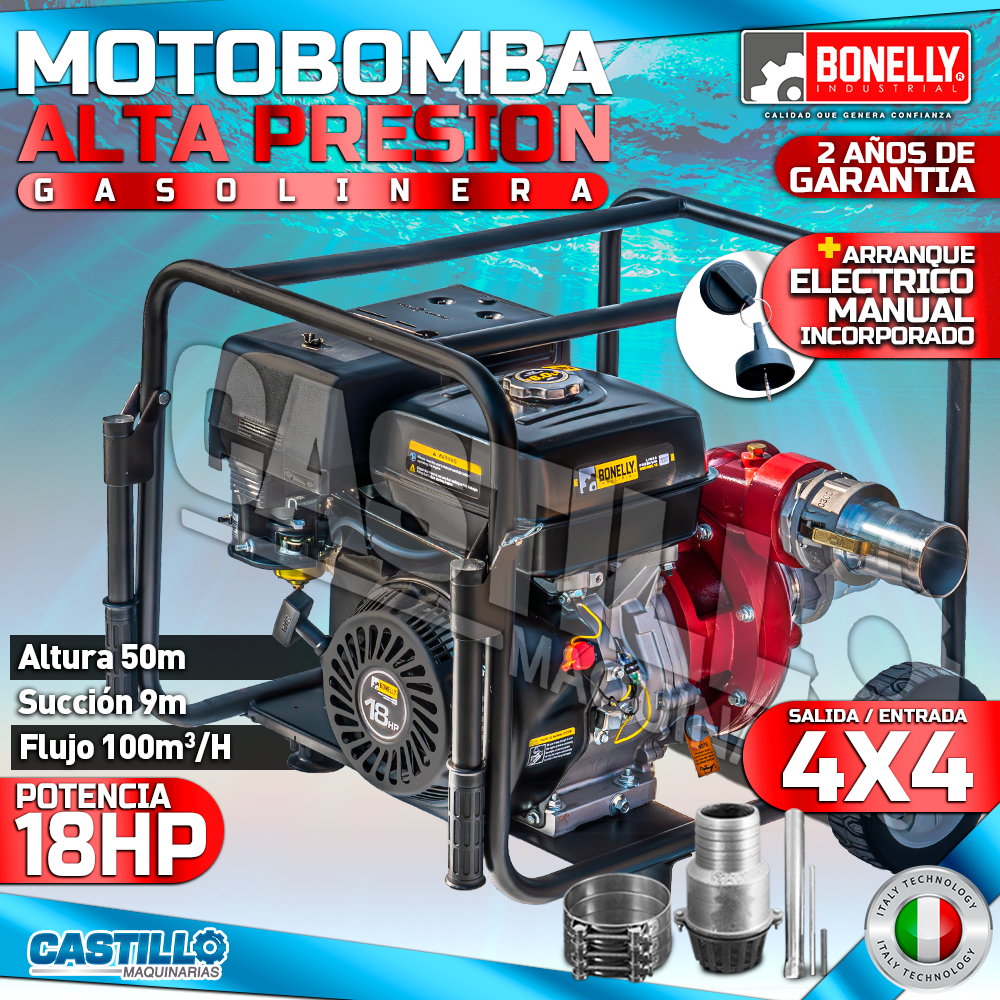 Motobomba 4x4 Alta Presión 18HP | Bonelly Gasolinera