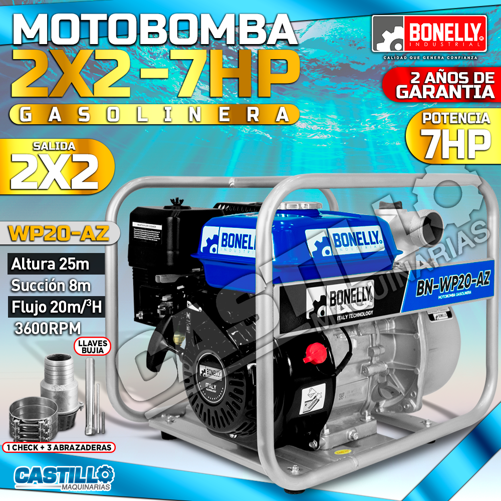 Motobomba Gasolinera 2x2 | Bonelly 7HP