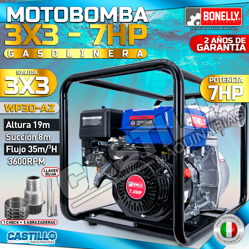 Motobomba Gasolinera 3x3 | Bonelly 7HP